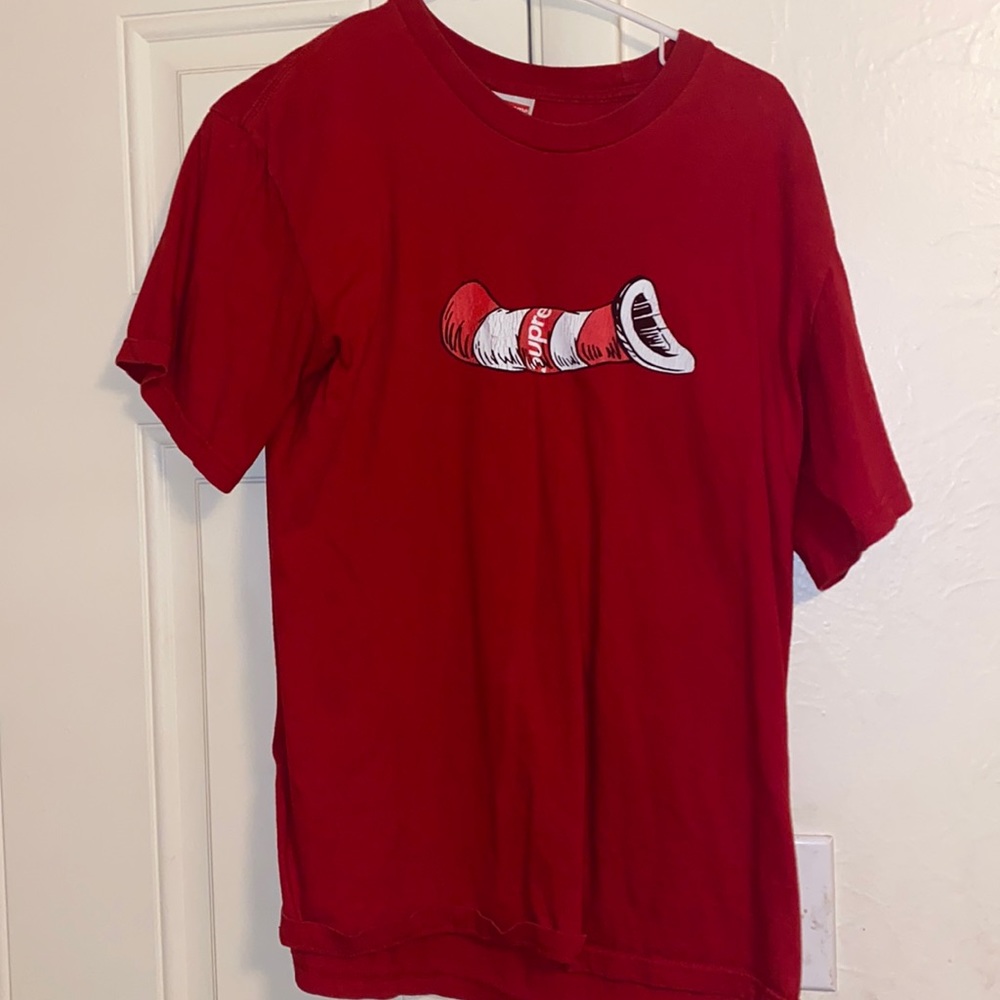 Real supreme cat in the hat t shirt